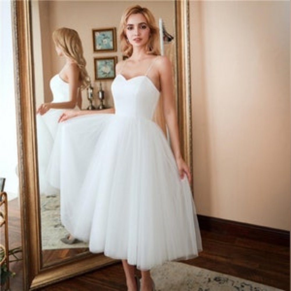 Corset Midi Dress With Short Tulle And Backless | Short Tulle Formal Dress